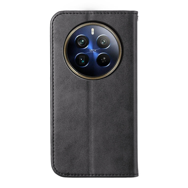 Custodia per telefono in pelle magnetica con struttura in vitello a griglia cubica, For Realme 12 Pro+, For Realme 11 4G, For Realme 11 5G, For Realme C53