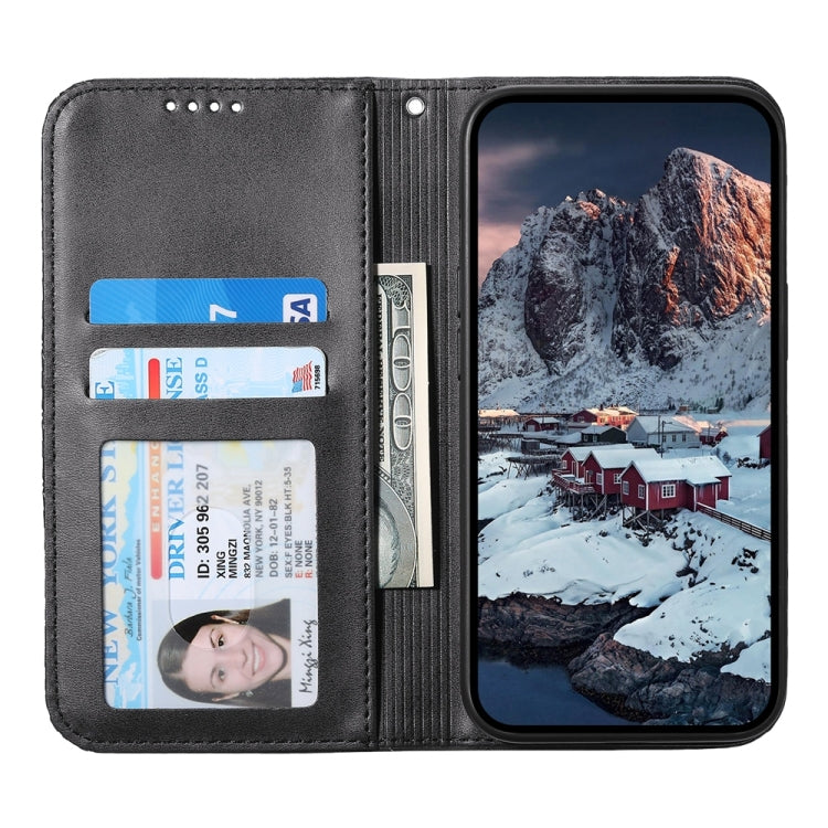 Custodia per telefono in pelle magnetica con struttura in vitello a griglia cubica, For Realme 13 Pro / 13 Pro+ Global, For Realme GT 6 Global, For Realme 12 5G, For Realme 12+
