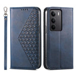 Custodia per telefono in pelle magnetica con struttura in vitello a griglia cubica, For Realme 14 Pro+, For Realme 14 Pro, For Realme C75 / Realme 14x, For Realme 13+