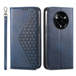Custodia per telefono in pelle magnetica con struttura in vitello a griglia cubica, For Realme 14 Pro+, For Realme 14 Pro, For Realme C75 / Realme 14x, For Realme 13+