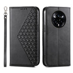 Custodia per telefono in pelle magnetica con struttura in vitello a griglia cubica, For Realme 14 Pro+, For Realme 14 Pro, For Realme C75 / Realme 14x, For Realme 13+