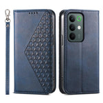 Custodia per telefono in pelle magnetica con struttura in vitello a griglia cubica, For Realme C100 4G, For Realme 16 5G, For Realme C85 5G / Realme 15x 5G, For Realme C85 Pro 4G