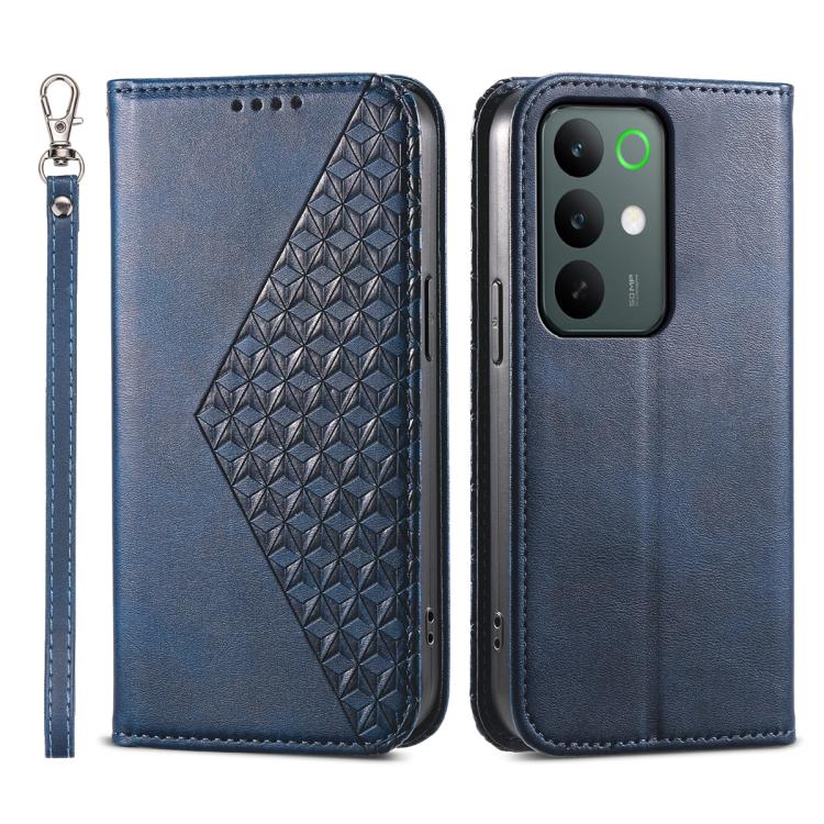 Custodia per telefono in pelle magnetica con struttura in vitello a griglia cubica, For Realme C100 4G, For Realme 16 5G, For Realme C85 5G / Realme 15x 5G, For Realme C85 Pro 4G