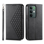 Custodia per telefono in pelle magnetica con struttura in vitello a griglia cubica, For Realme C100 4G, For Realme 16 5G, For Realme C85 5G / Realme 15x 5G, For Realme C85 Pro 4G