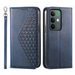 Custodia per telefono in pelle magnetica con struttura in vitello a griglia cubica, For Realme C100 4G, For Realme 16 5G, For Realme C85 5G / Realme 15x 5G, For Realme C85 Pro 4G