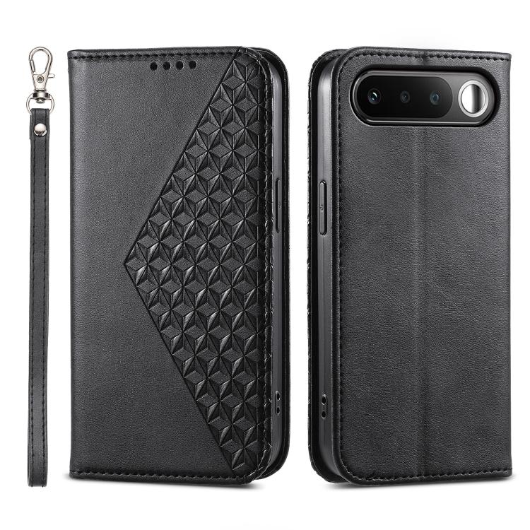 Custodia per telefono in pelle magnetica con struttura in vitello a griglia cubica, For Realme C100 4G, For Realme 16 5G, For Realme C85 5G / Realme 15x 5G, For Realme C85 Pro 4G