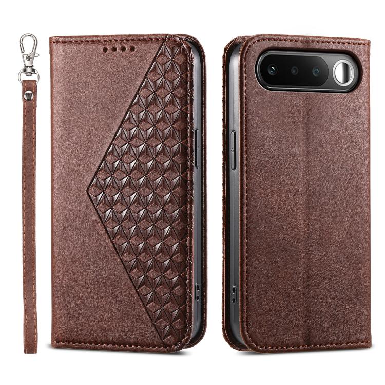 Custodia per telefono in pelle magnetica con struttura in vitello a griglia cubica, For Realme C100 4G, For Realme 16 5G, For Realme C85 5G / Realme 15x 5G, For Realme C85 Pro 4G