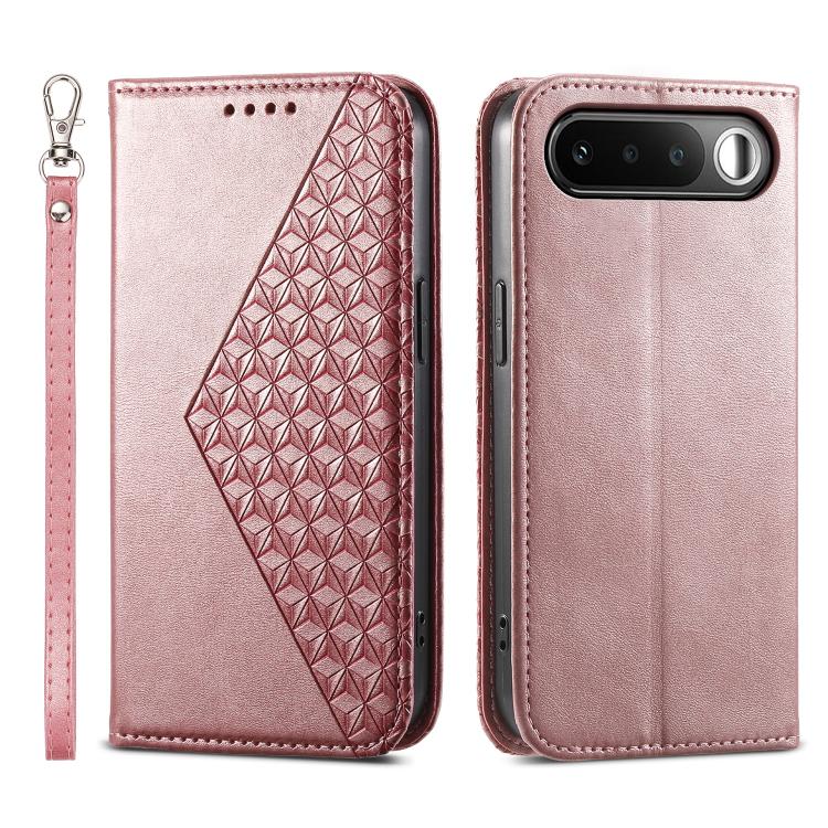 Custodia per telefono in pelle magnetica con struttura in vitello a griglia cubica, For Realme C100 4G, For Realme 16 5G, For Realme C85 5G / Realme 15x 5G, For Realme C85 Pro 4G