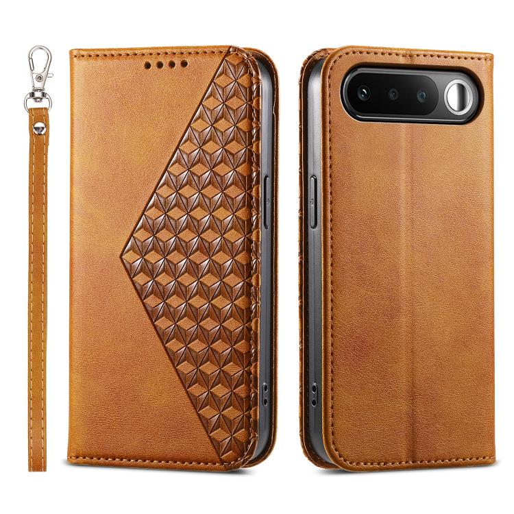 Custodia per telefono in pelle magnetica con struttura in vitello a griglia cubica, For Realme C100 4G, For Realme 16 5G, For Realme C85 5G / Realme 15x 5G, For Realme C85 Pro 4G