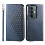 Custodia per telefono in pelle magnetica con struttura in vitello a griglia cubica, For Realme C100 4G, For Realme 16 5G, For Realme C85 5G / Realme 15x 5G, For Realme C85 Pro 4G