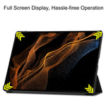 Custodia per tablet in pelle intelligente con supporto a 3 pieghe Custer Pure Color, For Samsung Galaxy Tab S10 Ultra / S9 Ultra