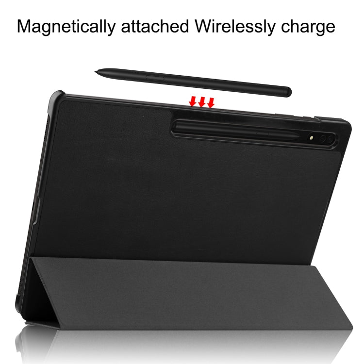 Custodia per tablet in pelle intelligente con supporto a 3 pieghe Custer Pure Color, For Samsung Galaxy Tab S10 Ultra / S9 Ultra