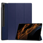 Custodia per tablet in pelle intelligente con supporto a 3 pieghe Custer Pure Color, For Samsung Galaxy Tab S10 Ultra / S9 Ultra