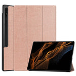 Custodia per tablet in pelle intelligente con supporto a 3 pieghe Custer Pure Color, For Samsung Galaxy Tab S10 Ultra / S9 Ultra