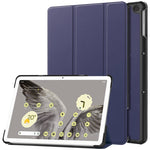 Custodia per tablet in pelle intelligente con supporto a 3 pieghe Custer Pure Color, For Google Pixel Tablet