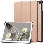 Custodia per tablet in pelle intelligente con supporto a 3 pieghe Custer Pure Color, For Google Pixel Tablet