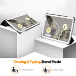 Custodia per tablet in pelle intelligente con supporto a 3 pieghe dipinto da Custer, For Google Pixel Tablet