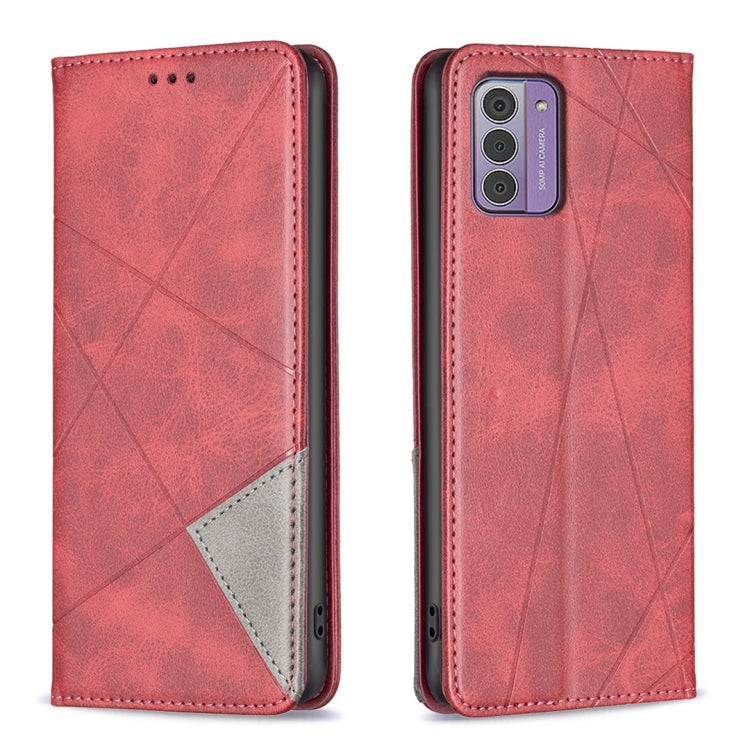 Custodia per telefono in pelle magnetica con trama a rombo, For Nokia G42, For Nokia C110, For Nokia G310, For Nokia C02