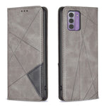 Custodia per telefono in pelle magnetica con trama a rombo, For Nokia G42, For Nokia C110, For Nokia G310, For Nokia C02