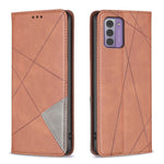 Custodia per telefono in pelle magnetica con trama a rombo, For Nokia G42, For Nokia C110, For Nokia G310, For Nokia C02