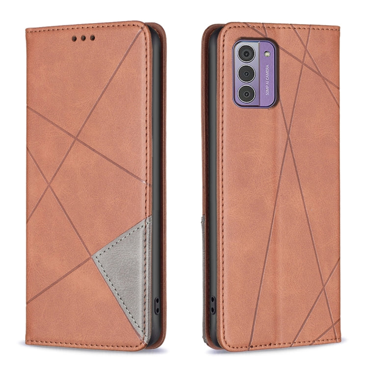 Custodia per telefono in pelle magnetica con trama a rombo, For Nokia G42, For Nokia C110, For Nokia G310, For Nokia C02
