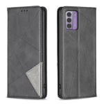 Custodia per telefono in pelle magnetica con trama a rombo, For Nokia G42, For Nokia C110, For Nokia G310, For Nokia C02