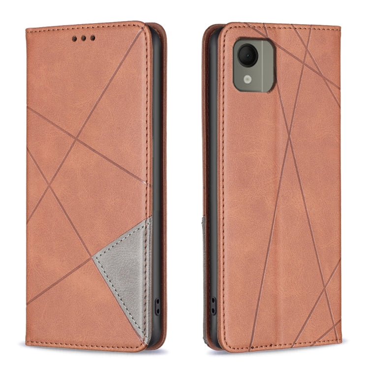 Custodia per telefono in pelle magnetica con trama a rombo, For Nokia G42, For Nokia C110, For Nokia G310, For Nokia C02