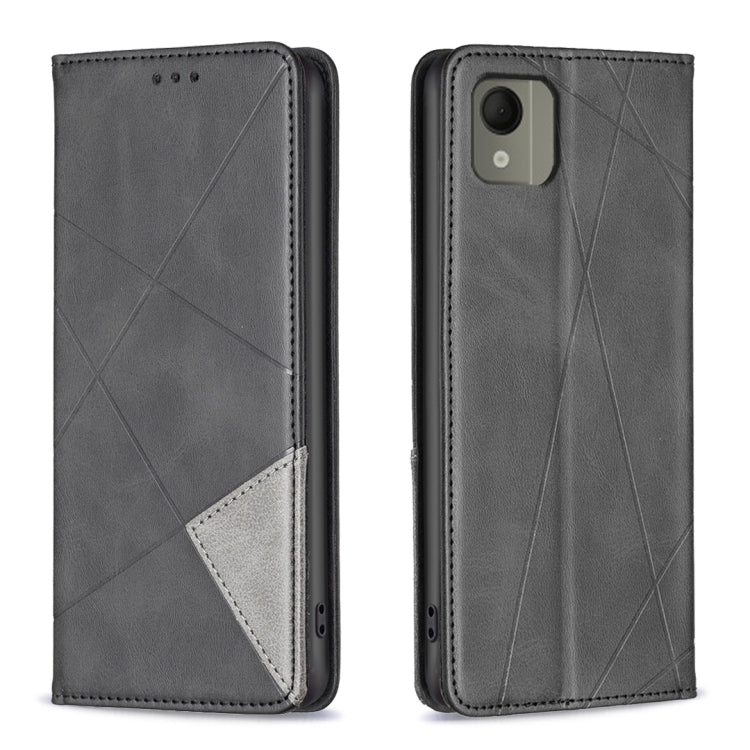 Custodia per telefono in pelle magnetica con trama a rombo, For Nokia G42, For Nokia C110, For Nokia G310, For Nokia C02