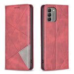 Custodia per telefono in pelle magnetica con trama a rombo, For Nokia G42, For Nokia C110, For Nokia G310, For Nokia C02