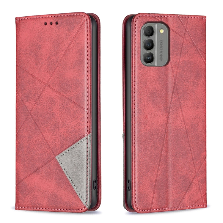 Custodia per telefono in pelle magnetica con trama a rombo, For Nokia G42, For Nokia C110, For Nokia G310, For Nokia C02