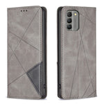 Custodia per telefono in pelle magnetica con trama a rombo, For Nokia G42, For Nokia C110, For Nokia G310, For Nokia C02
