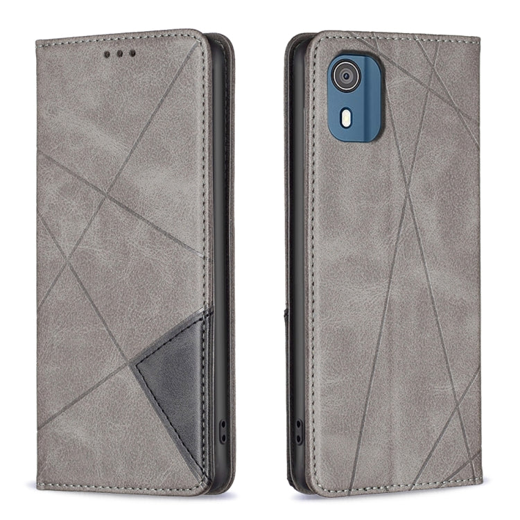Custodia per telefono in pelle magnetica con trama a rombo, For Nokia G42, For Nokia C110, For Nokia G310, For Nokia C02