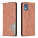 Custodia per telefono in pelle magnetica con trama a rombo, For Nokia G42, For Nokia C110, For Nokia G310, For Nokia C02