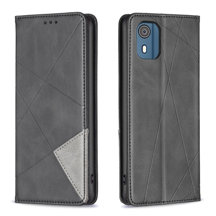 Custodia per telefono in pelle magnetica con trama a rombo, For Nokia G42, For Nokia C110, For Nokia G310, For Nokia C02