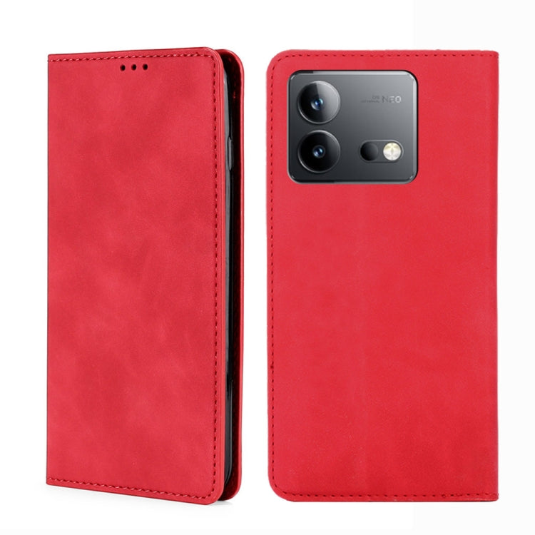 Custodia per telefono in pelle magnetica Skin Feel, For vivo Y100 5G IDN, For vivo Y35+ 5G, For vivo S17 5G / S17 Pro 5G, For vivo iQOO Neo 8 5G / 8 Pro 5G