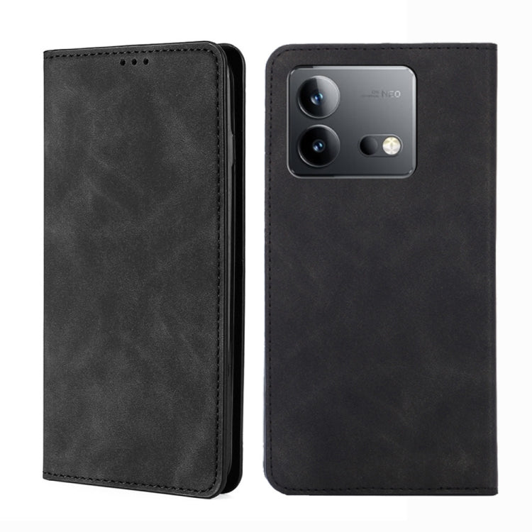 Custodia per telefono in pelle magnetica Skin Feel, For vivo Y100 5G IDN, For vivo Y35+ 5G, For vivo S17 5G / S17 Pro 5G, For vivo iQOO Neo 8 5G / 8 Pro 5G