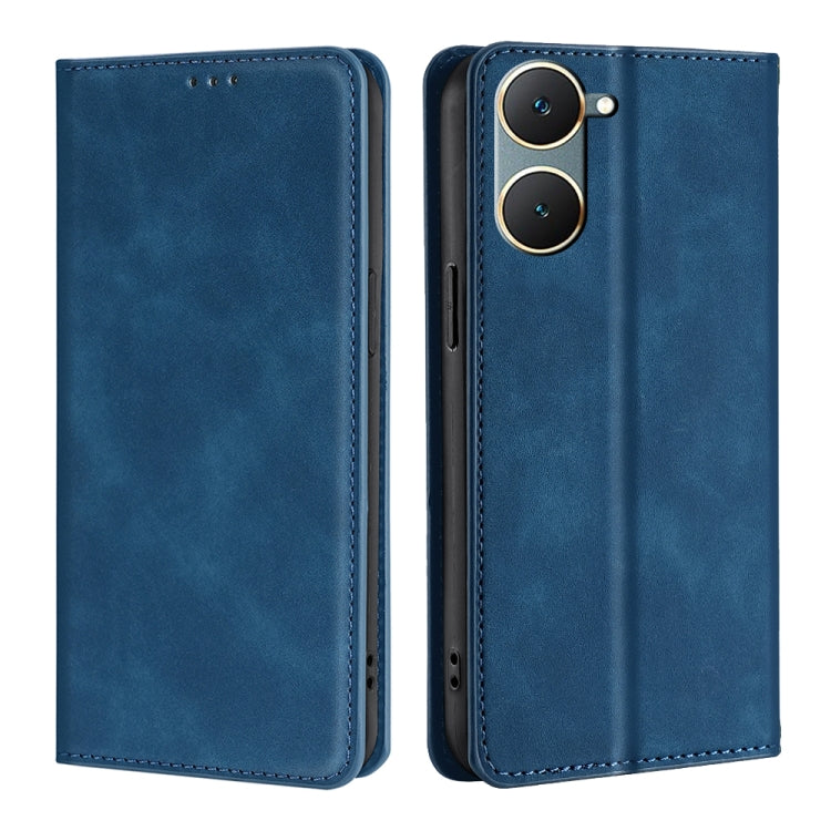 Custodia per telefono in pelle magnetica Skin Feel, For vivo V30e 5G Global, For vivo iQOO Z9x 5G, For vivo iQOO Z9 Turbo, For vivo Y03 4G