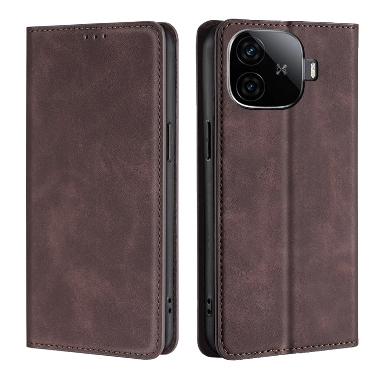 Custodia per telefono in pelle magnetica Skin Feel, For vivo V30e 5G Global, For vivo iQOO Z9x 5G, For vivo iQOO Z9 Turbo, For vivo Y03 4G