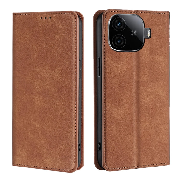 Custodia per telefono in pelle magnetica Skin Feel, For vivo V30e 5G Global, For vivo iQOO Z9x 5G, For vivo iQOO Z9 Turbo, For vivo Y03 4G