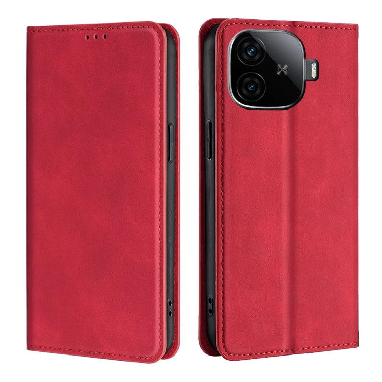 Custodia per telefono in pelle magnetica Skin Feel, For vivo V30e 5G Global, For vivo iQOO Z9x 5G, For vivo iQOO Z9 Turbo, For vivo Y03 4G