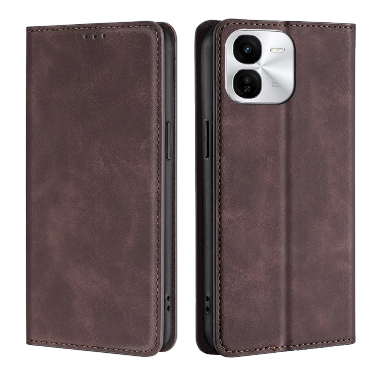 Custodia per telefono in pelle magnetica Skin Feel, For vivo V30e 5G Global, For vivo iQOO Z9x 5G, For vivo iQOO Z9 Turbo, For vivo Y03 4G