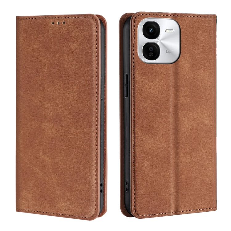 Custodia per telefono in pelle magnetica Skin Feel, For vivo V30e 5G Global, For vivo iQOO Z9x 5G, For vivo iQOO Z9 Turbo, For vivo Y03 4G