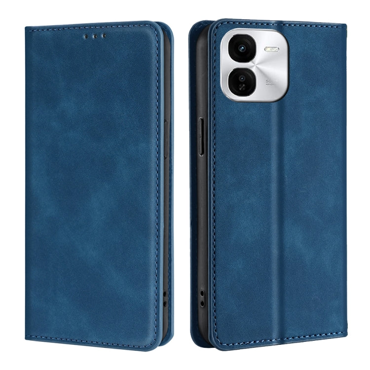 Custodia per telefono in pelle magnetica Skin Feel, For vivo V30e 5G Global, For vivo iQOO Z9x 5G, For vivo iQOO Z9 Turbo, For vivo Y03 4G