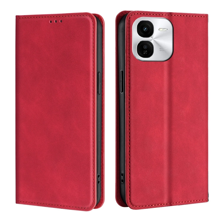 Custodia per telefono in pelle magnetica Skin Feel, For vivo V30e 5G Global, For vivo iQOO Z9x 5G, For vivo iQOO Z9 Turbo, For vivo Y03 4G