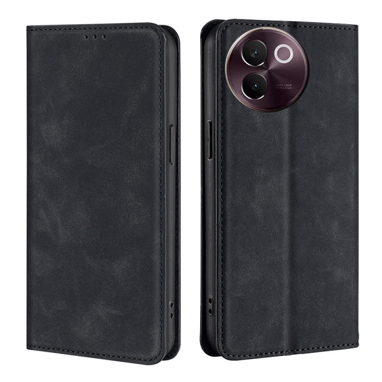 Custodia per telefono in pelle magnetica Skin Feel, For vivo V30e 5G Global, For vivo iQOO Z9x 5G, For vivo iQOO Z9 Turbo, For vivo Y03 4G