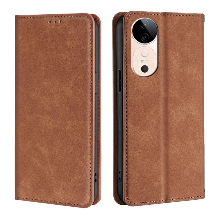 Custodia per telefono in pelle magnetica Skin Feel, For vivo S19, For vivo Y28 4G, For vivo X100s, For vivo Y38 5G / T3x Global