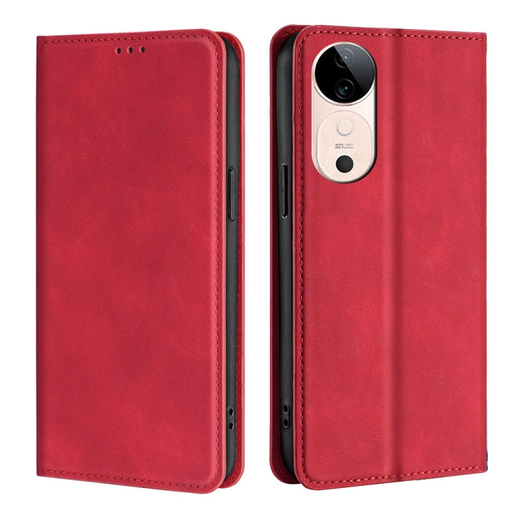 Custodia per telefono in pelle magnetica Skin Feel, For vivo S19, For vivo Y28 4G, For vivo X100s, For vivo Y38 5G / T3x Global