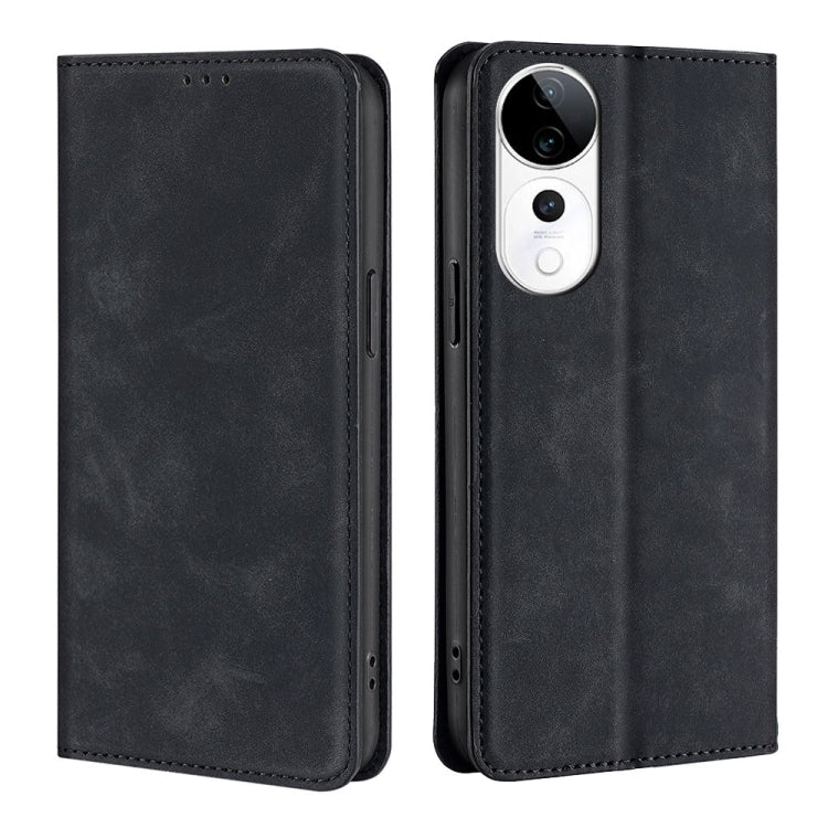 Custodia per telefono in pelle magnetica Skin Feel, For vivo V50 5G, For vivo X200 Pro 5G, For vivo Y300 Pro 5G, For vivo S19 Pro