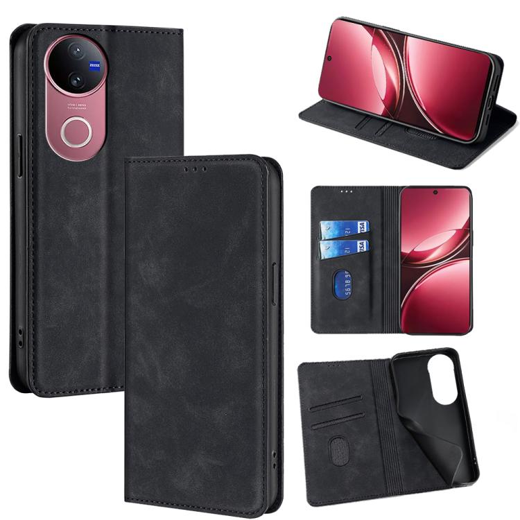 Custodia per telefono in pelle magnetica Skin Feel, For vivo V50 5G, For vivo X200 Pro 5G, For vivo Y300 Pro 5G, For vivo S19 Pro