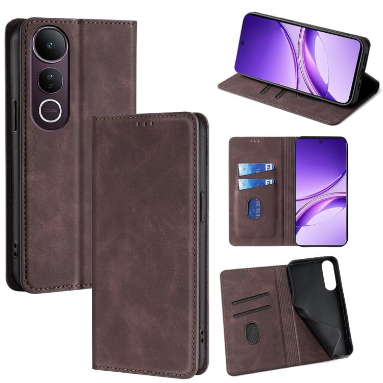 Custodia per telefono in pelle magnetica Skin Feel, For vivo Y39 5G Global, For vivo V50 Lite 5G, For vivo Y29s 5G / Y04 4G, For vivo Y29 4G Global